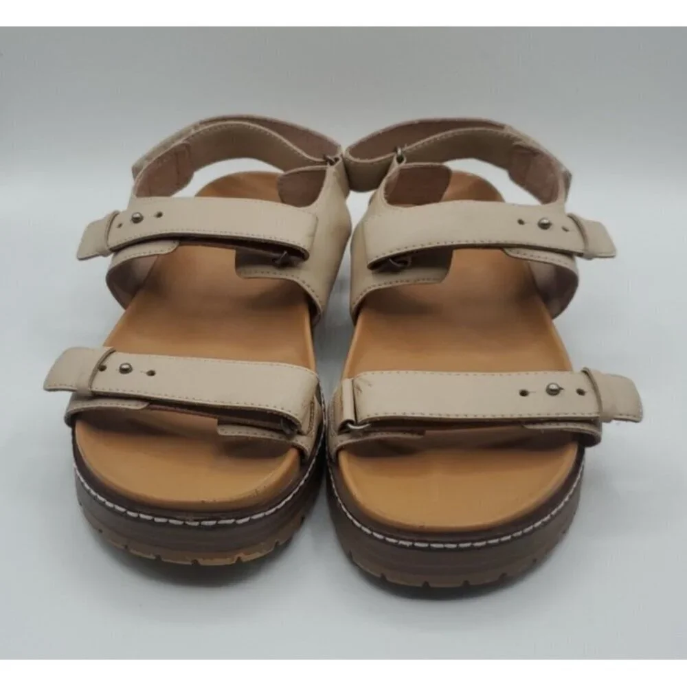 Madewell The Leilah Sandals Platform Chunky Dried Flax Color Womens Size 9